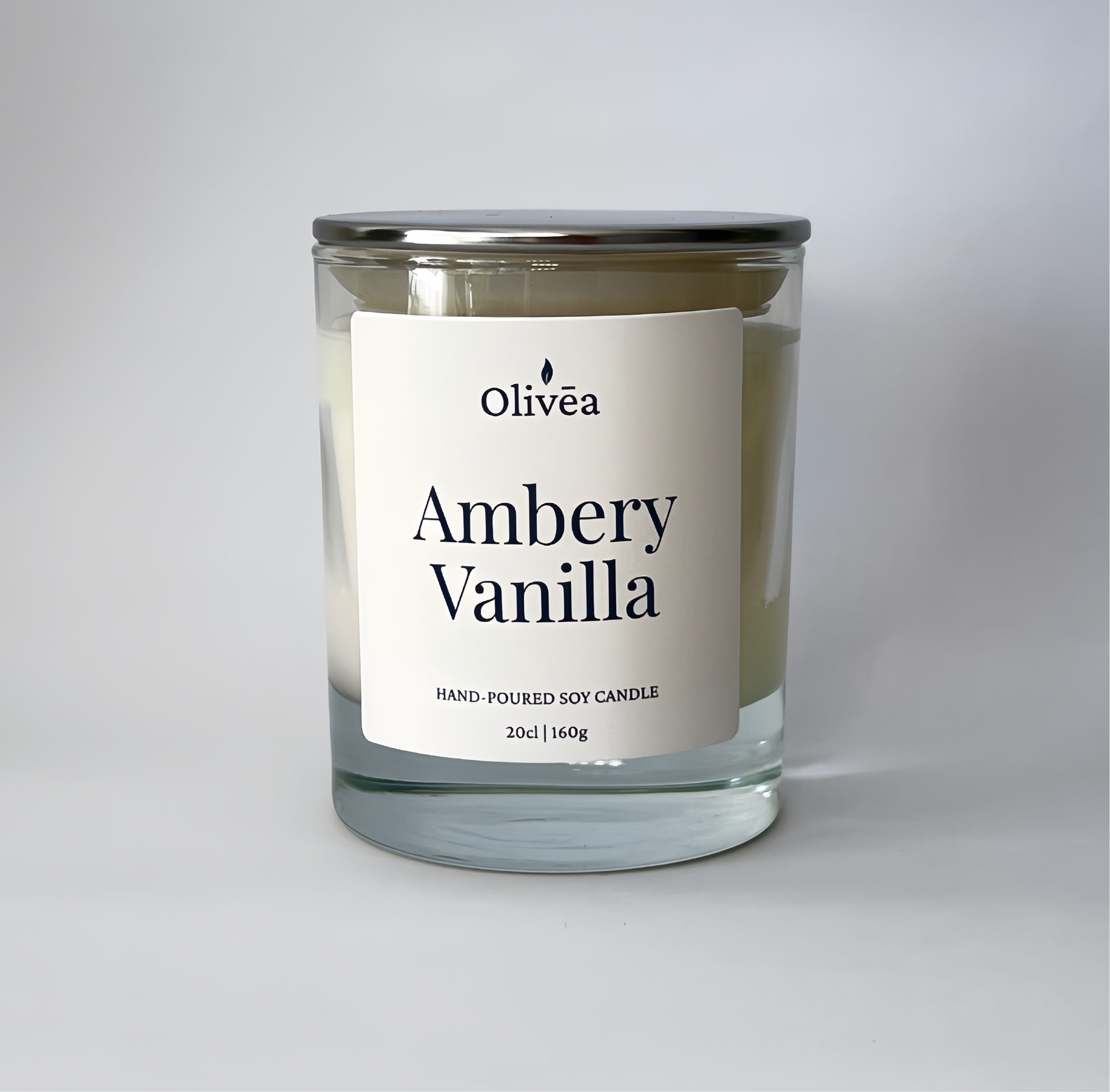 Scented Hand-Poured Soy Candle - Ambery Vanilla