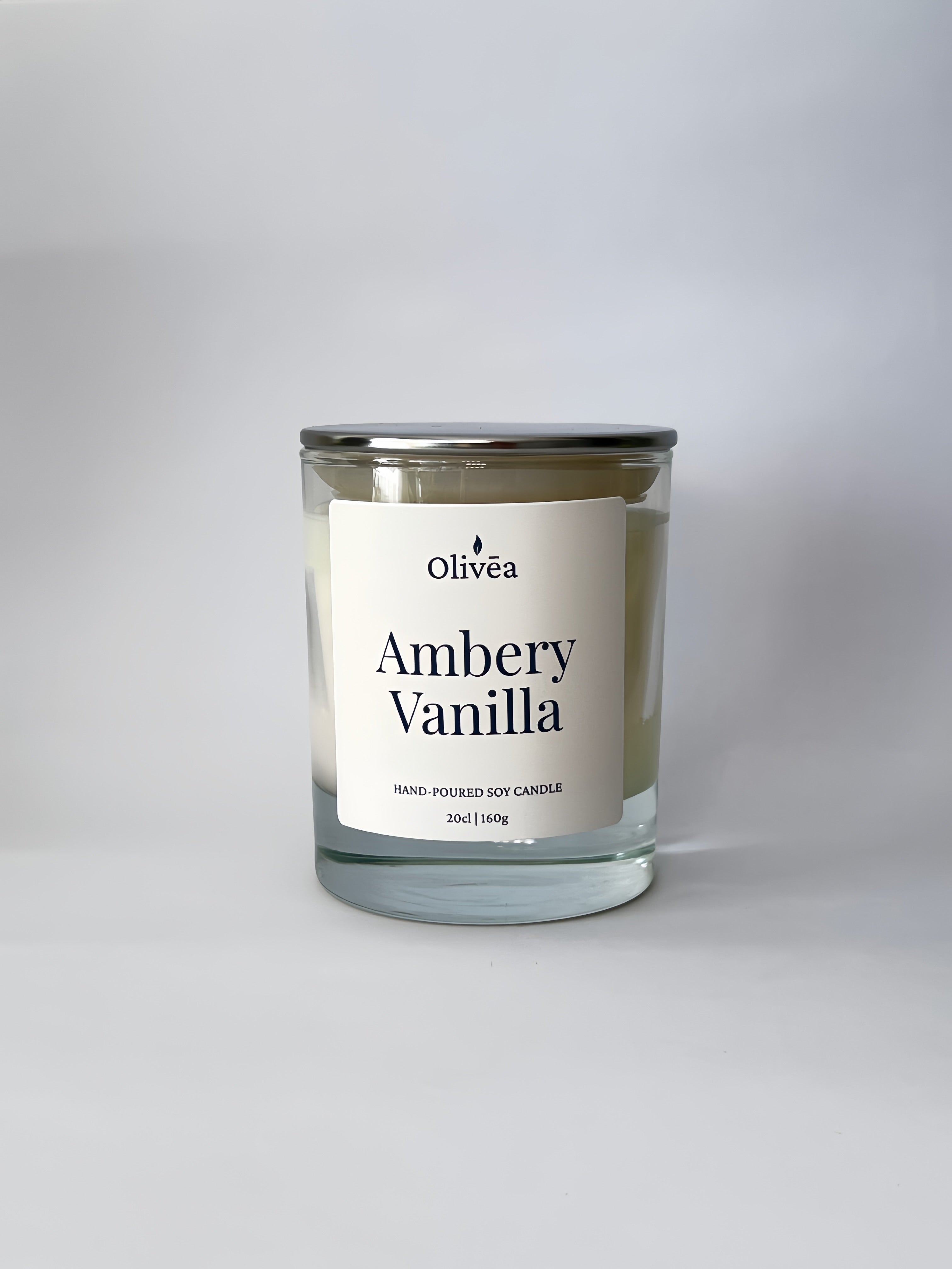 Scented Hand-Poured Soy Candle - Ambery Vanilla
