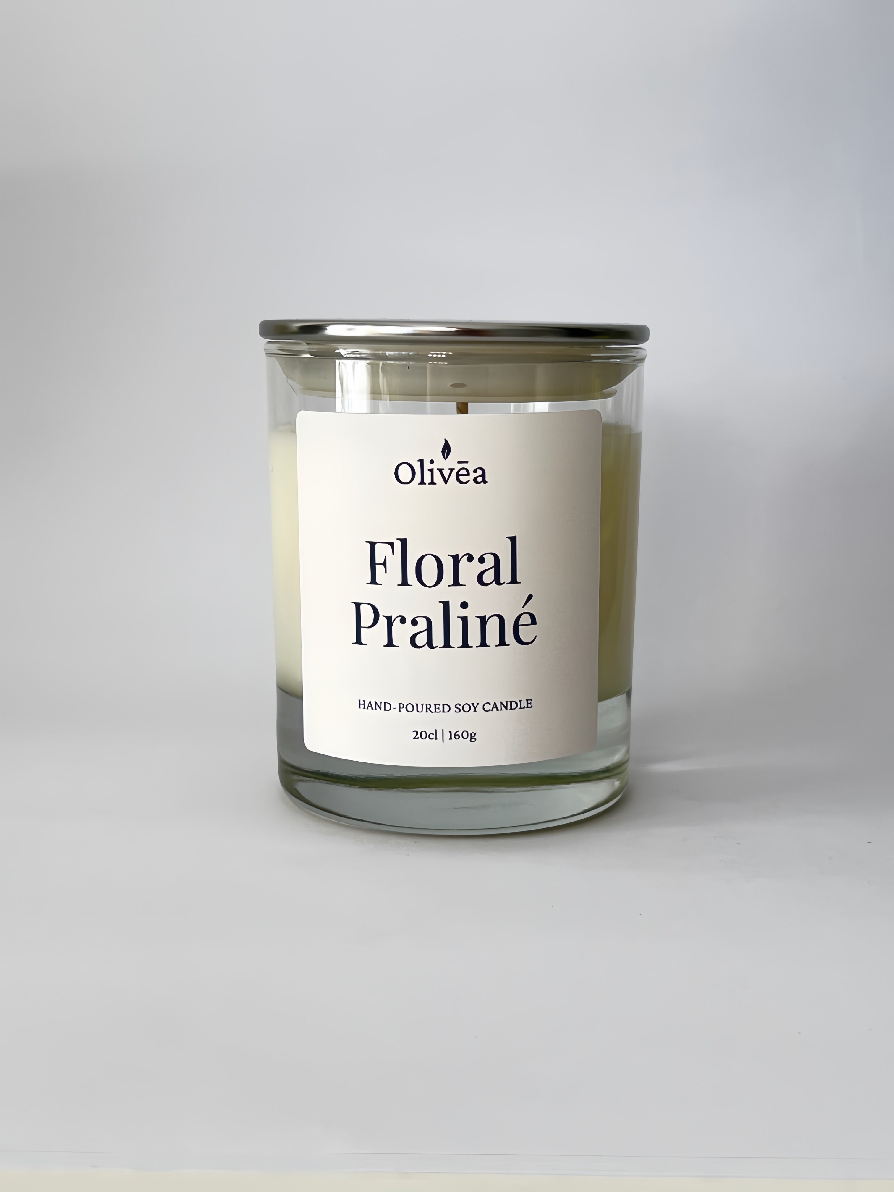 Scented Hand-Poured Soy Candle - Floral Praliné